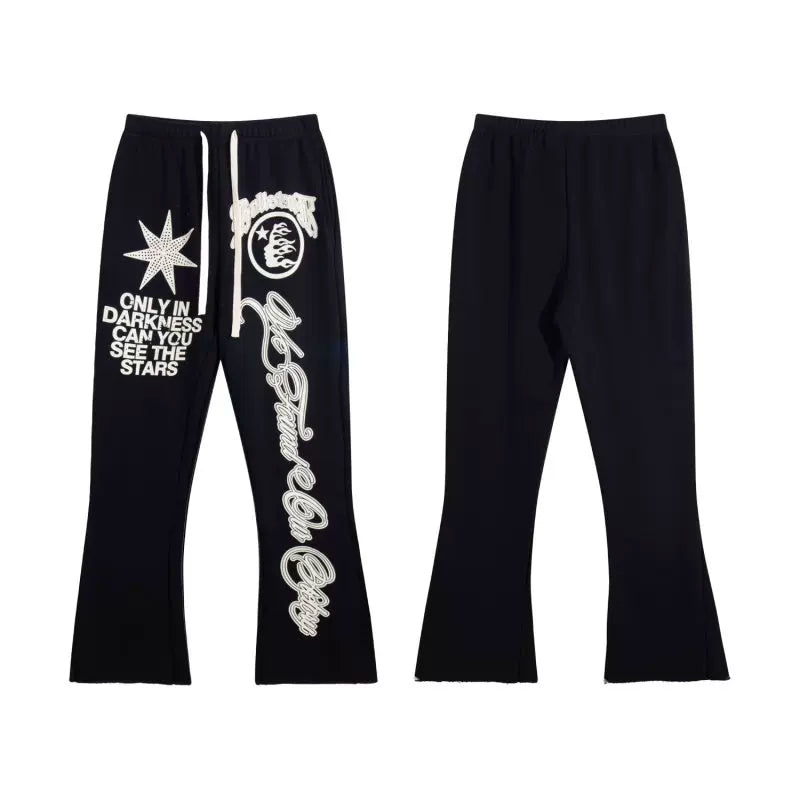 Hellstar Black Art Letter Sweatpants