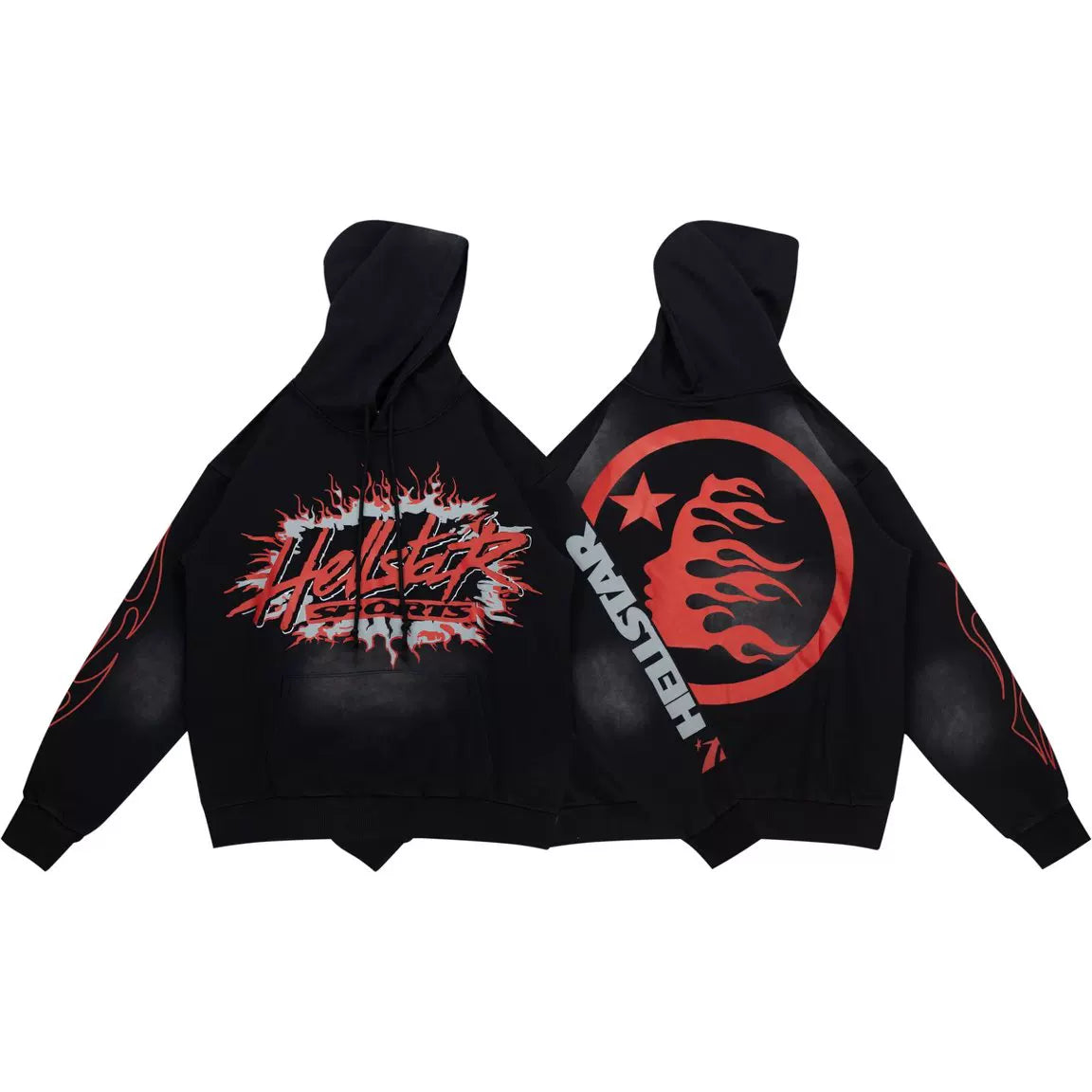 HELLSTAR Red Circle Flame Hoodie
