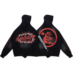 HELLSTAR Red Circle Flame Hoodie