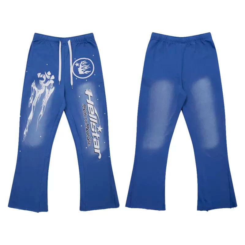 Hellstar Blue Letter Sweatpants