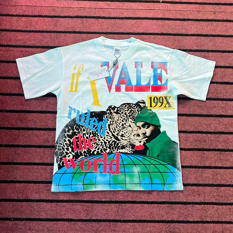Valleydream White If I Ruled The World Leopard Portrait Vintage T-Shirt