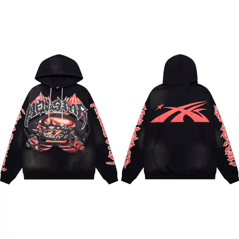 Hellstar Black Red Two Tone Hoodie