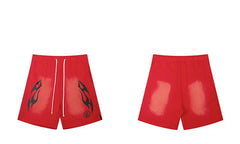 Hellstar Red Black Print Shorts