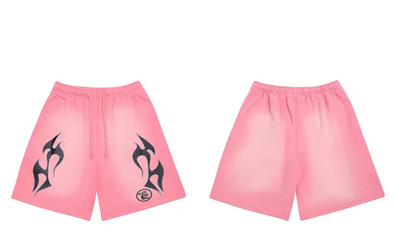 Hellstar Pink Black Flame Shorts