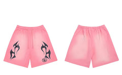 Hellstar Pink Black Flame Shorts