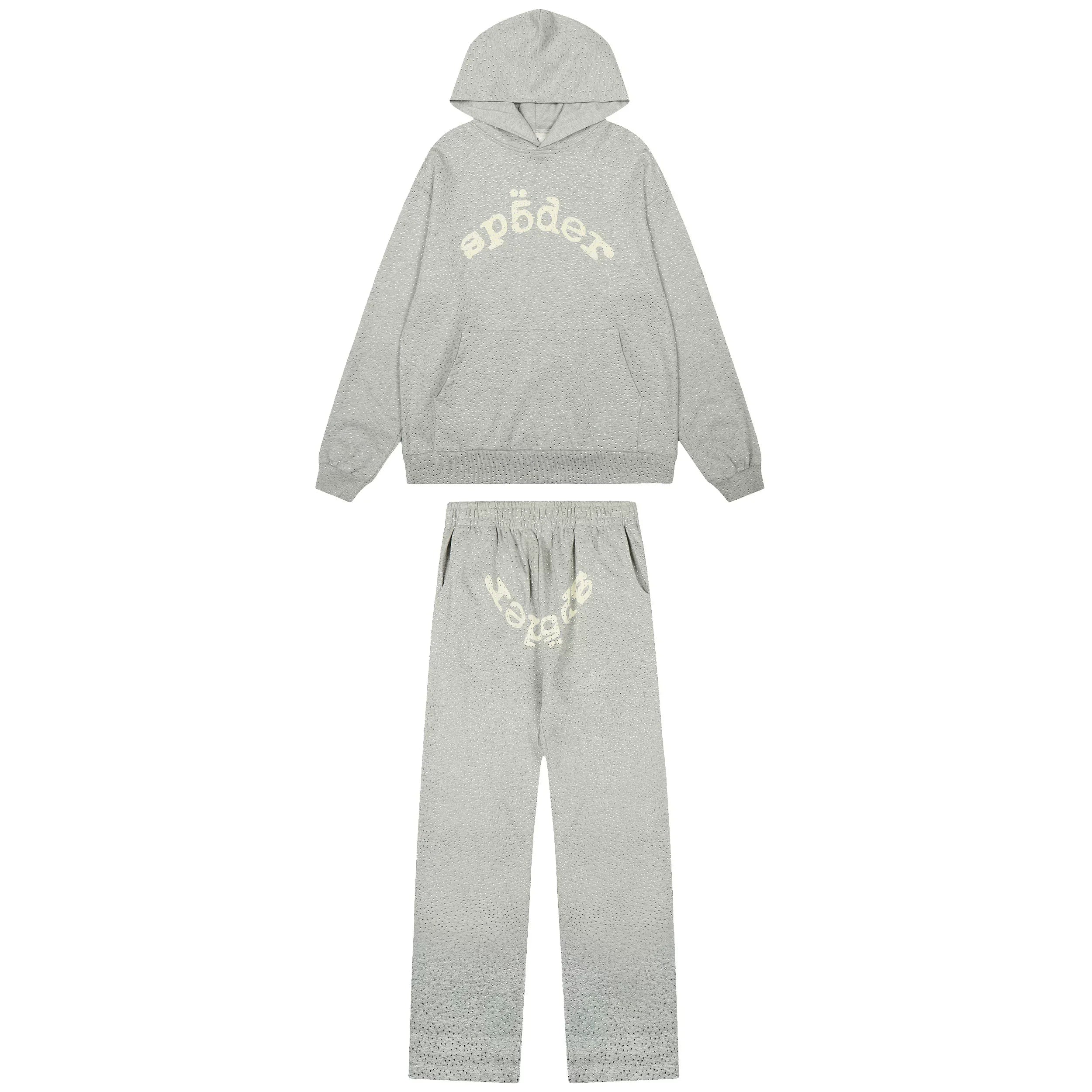 Sp5der Classic Tracksuit Set - Grey / Heavy Fleece Lined