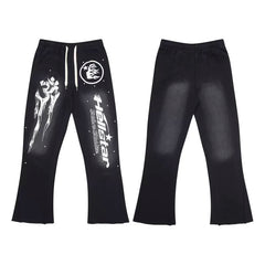 Hellstar Black Flare Print Sweatpants