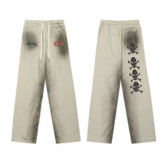 Hellstar Khaki Wide Leg Print Sweatpants
