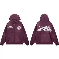 Hellstar Burgundy Logo Zip Hoodie