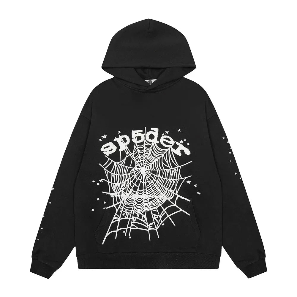 Sp5der Signature Web Graphic Pullover Hoodie - Black