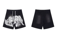 Hellstar Black Graffiti Style Shorts