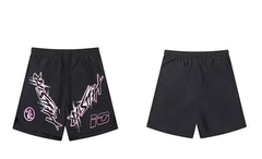 Hellstar Black Pink Print Shorts
