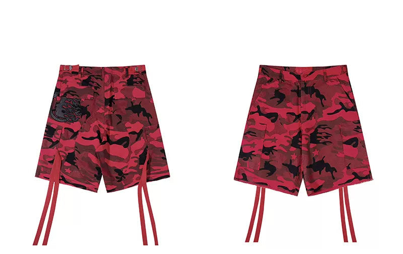Hellstar Red Black Camo Shorts