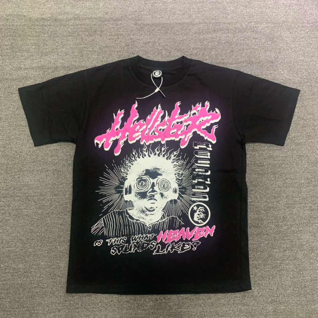 Hellstar Pink Letter Skull Black T-shirt
