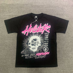 Hellstar Pink Letter Skull Black T-shirt