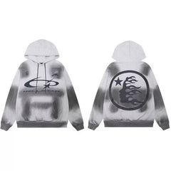 Hellstar Grey Black Tie Dye Hoodie