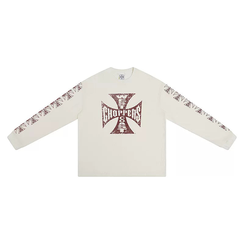 West Coast Choppers Cross Print ERD Stylist Same Style Waffle Sanskrit Long Sleeve (1)