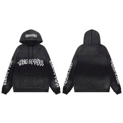 Hellstar Black Tie Dye Letter Hoodie