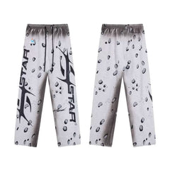 Hellstar Grey Gradient Dot Splash Straight Sweatpants