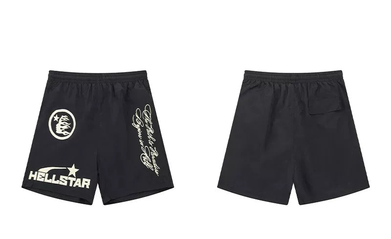 Hellstar Black Nylon Quick Dry Shorts