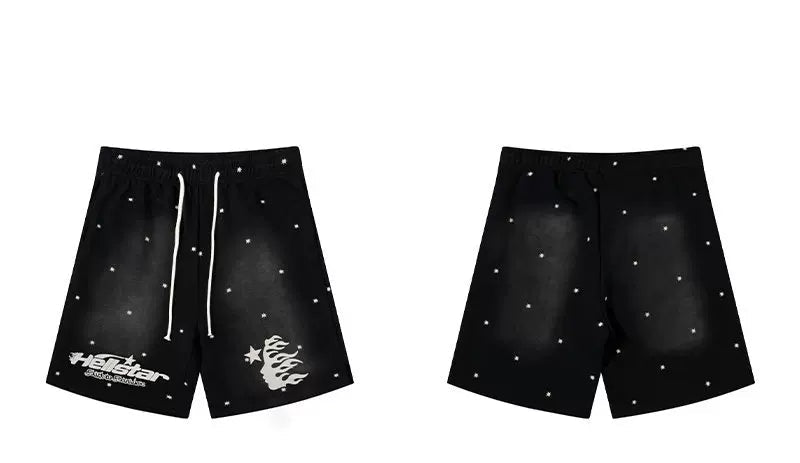 Hellstar Black White Drawstring Shorts