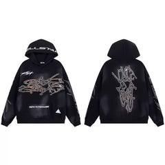 Hellstar Black Print Detail Hoodie