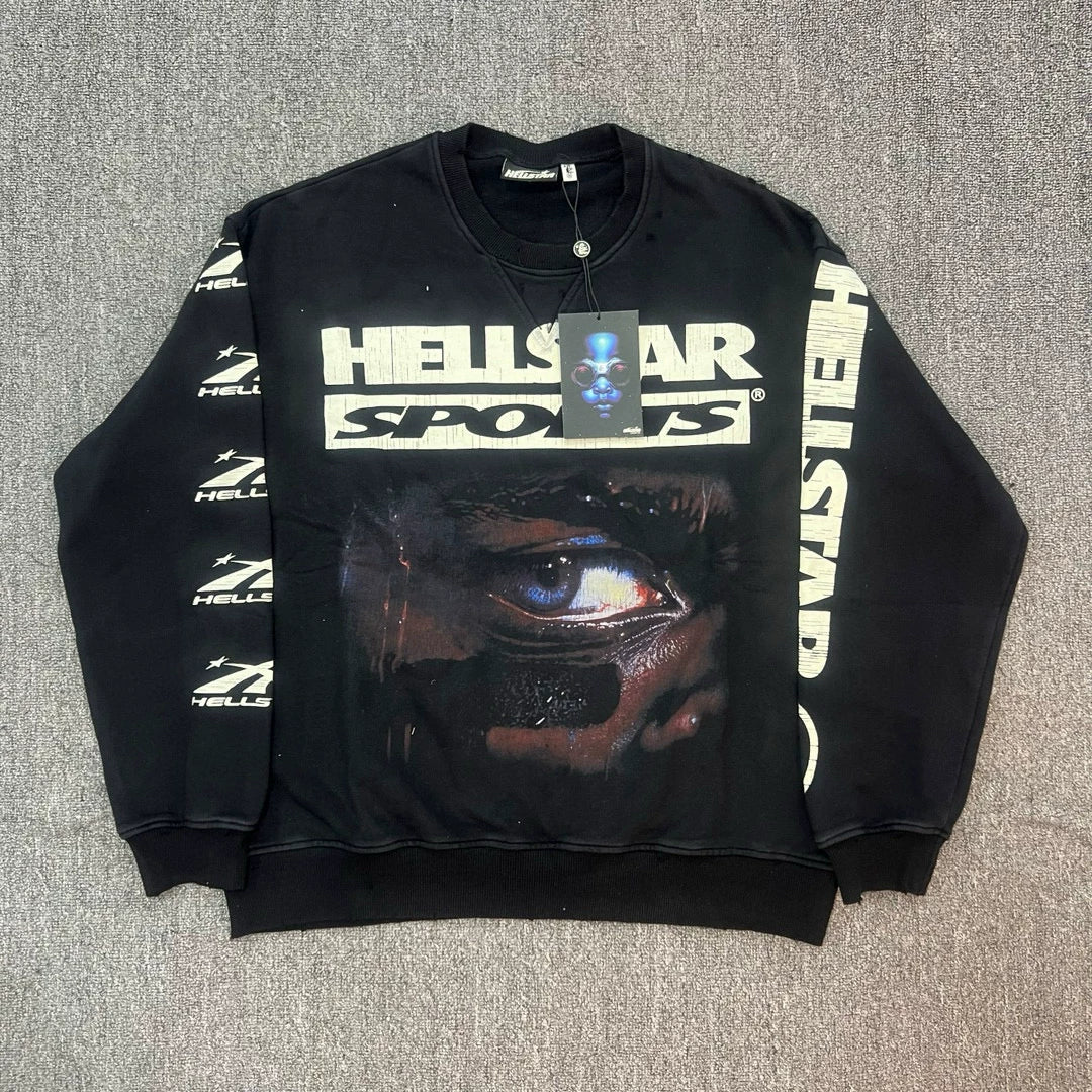 Hellstar Eye Graphic Black Crewneck Sweatshirt