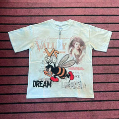 Valleydream Off-white Bee Character Retro Portrait Valley Dreams T-Shirt