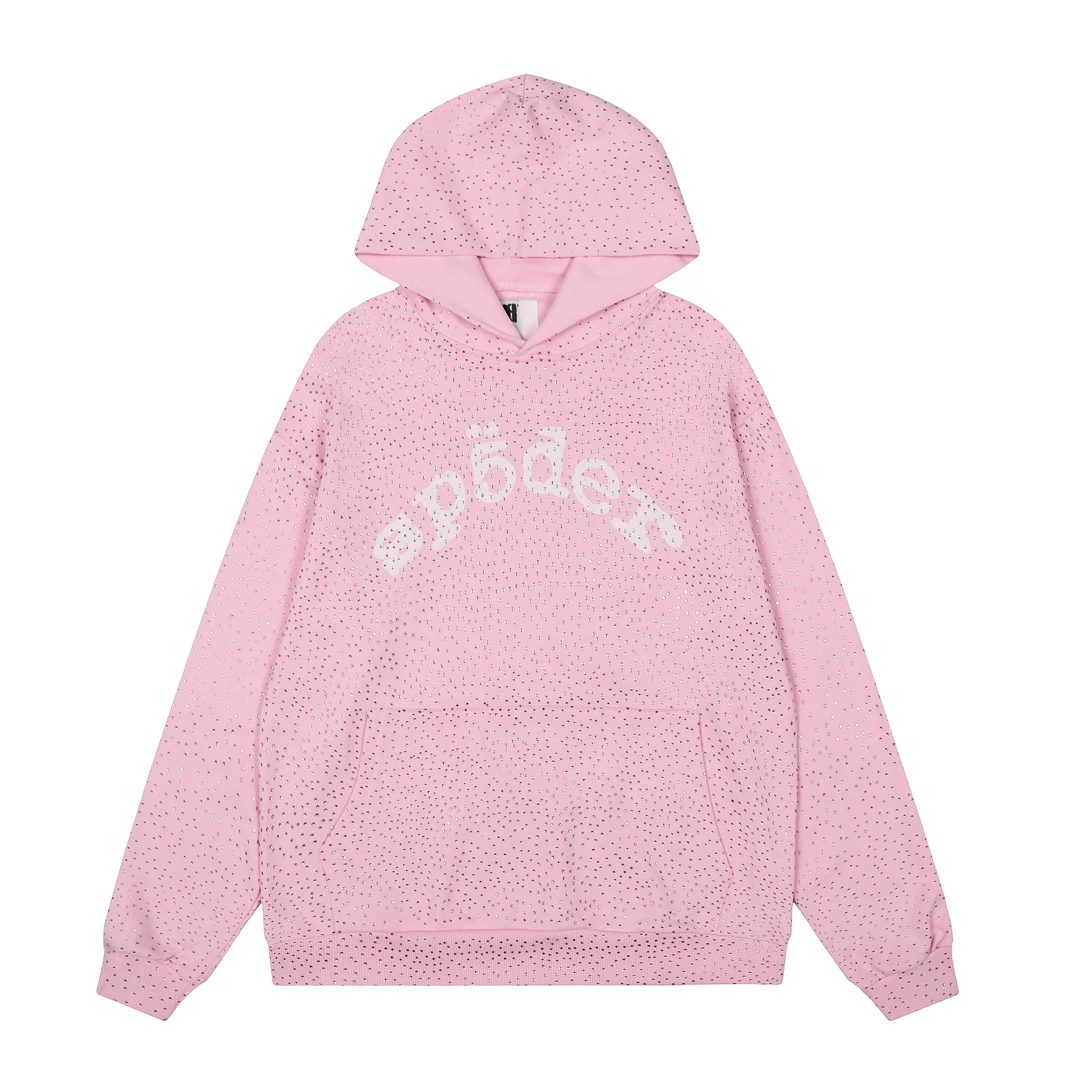 Sp5der Graphic Hoodie - Light Pink / Heavy Fleece Lined