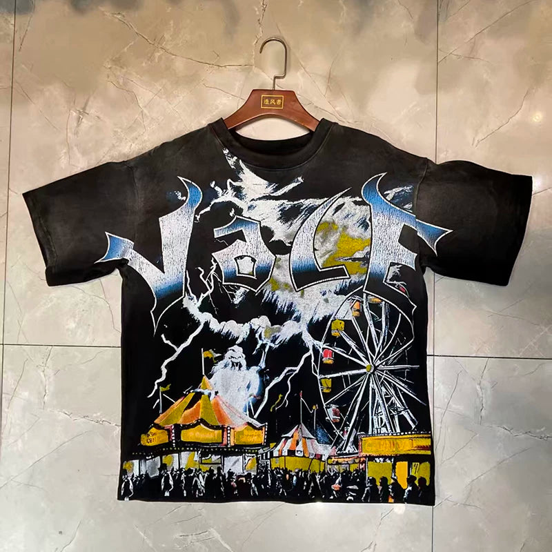 Valleydream Black Valley Paradise Retro Portrait Vintage T-Shirt