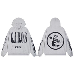Hellstar Grey GABOS Flame Hoodie