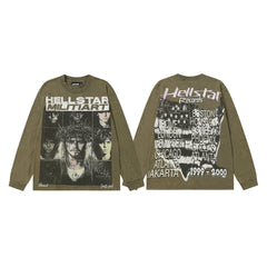 Hellstar Olive Band Tour Portrait Long Sleeve Top