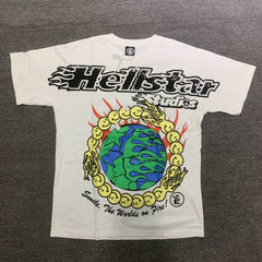 Hellstar Earth Smile Ring Cream T-shirt
