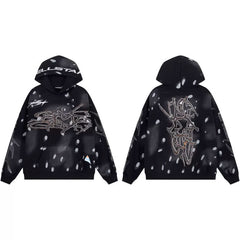 Hellstar Black Snowflake Metal Hoodie
