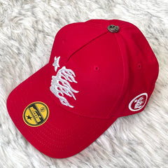 Hellstar Red Silver Flame Flat Brim Cap
