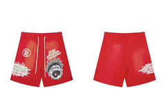 Hellstar Red Flame Graphic Shorts