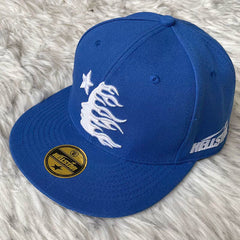 Hellstar Blue Red Split Color Flame Flat Brim Cap