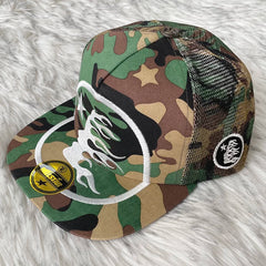 Hellstar Camo Circle Flame Logo Trucker Cap