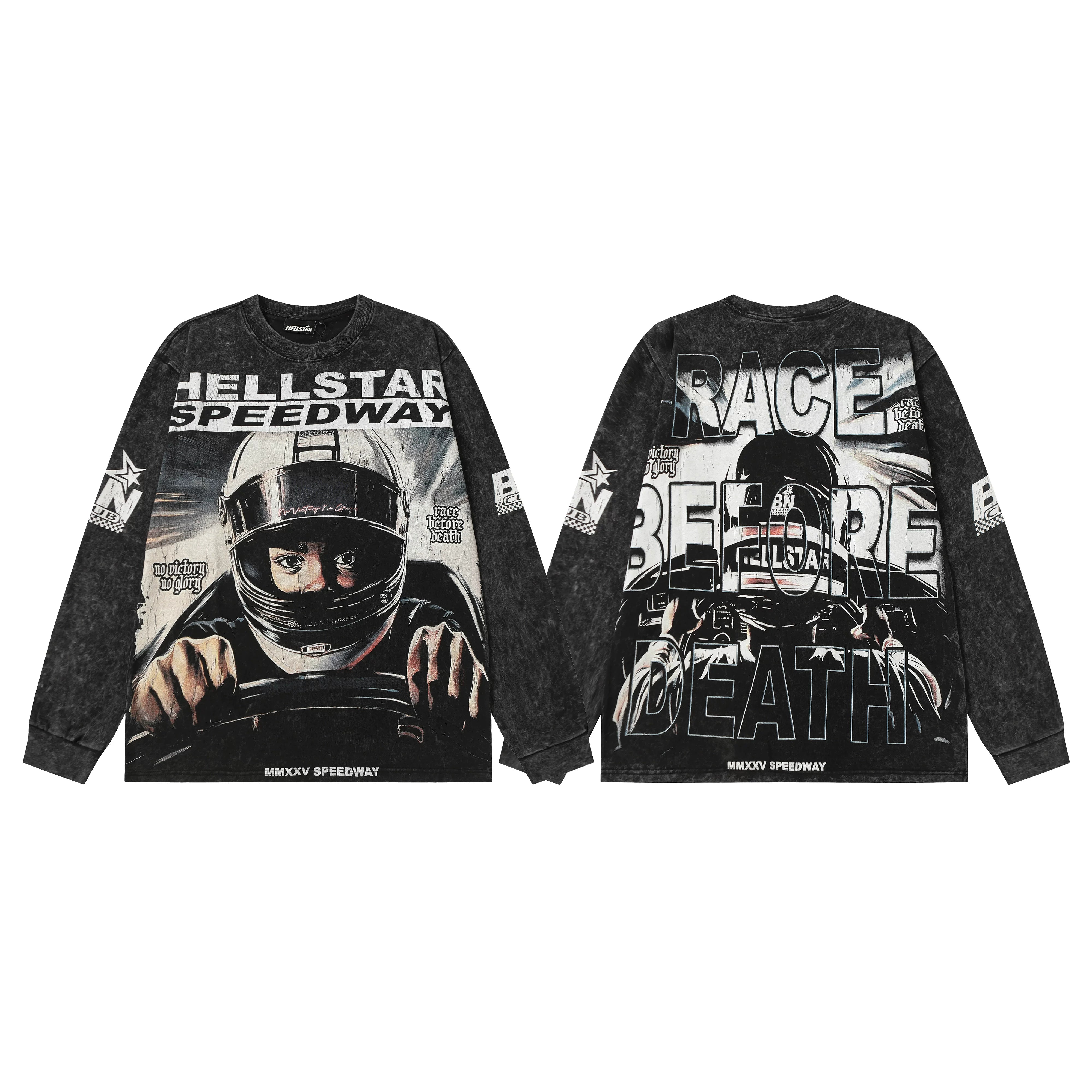 Hellstar Black Speedway Racer Long Sleeve Tee