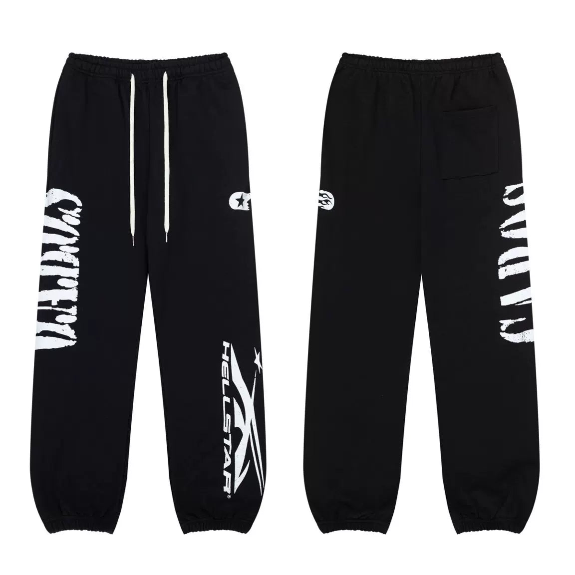 HELLSTAR Black Flame Print Jogger Pants