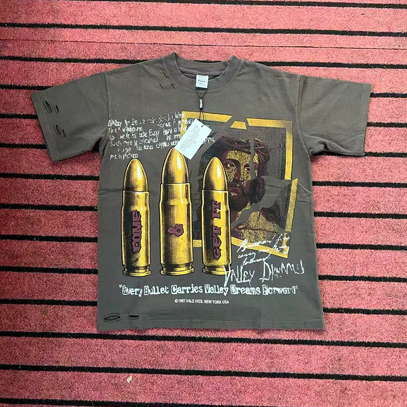 Valleydream Brown Bullet Portrait Vintage Graphic T-Shirt