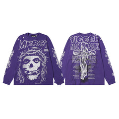 Hellstar Purple Skull Mercy Graphic Long Sleeve Tee