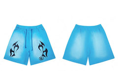 Hellstar Blue Black Flame Shorts