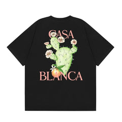 Casablanca Blooming Cactus Back Graphic T-Shirt - Black