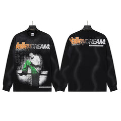 VALLEYDREAM Black Faded Landscape Art Long Sleeve T-Shirt