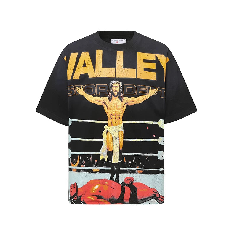 Valleydream Black Valley Sport Dept Jesus Boxing Vintage Graphic T-Shirt