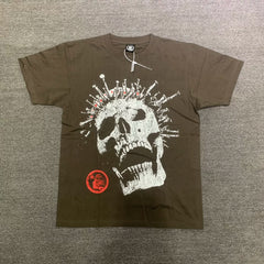 Hellstar Explosion Skull Brown T-shirt