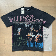 VALEFOREVER Black Washed Valley Dreams Angel Retro Graphic T-Shirt