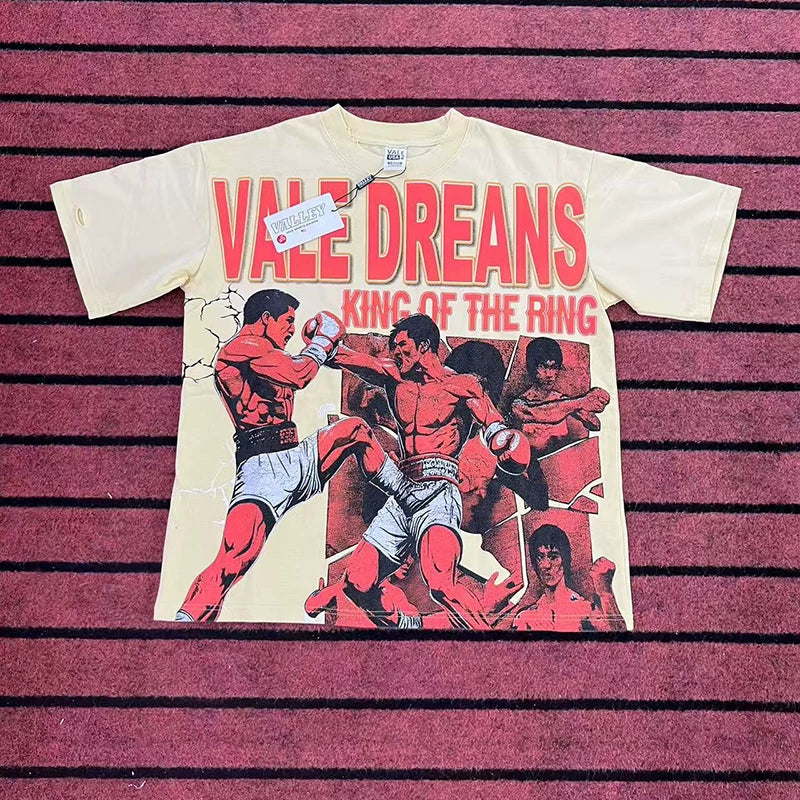 Valleydream Off White King Of The Ring Boxing Vintage Graphic T-Shirt