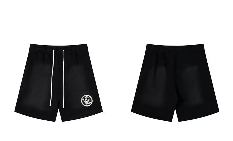 Hellstar Black Circle Logo Shorts